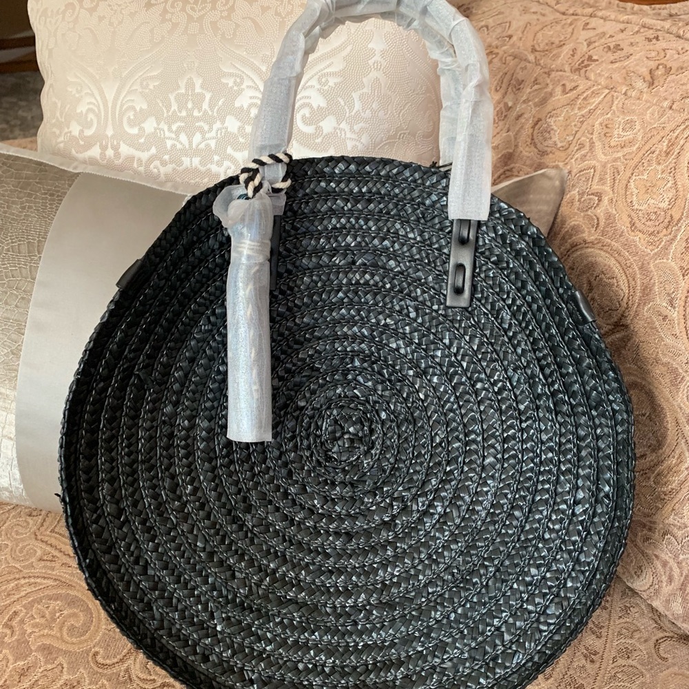 NWT Rebecca Minkoff straw bag. Black.